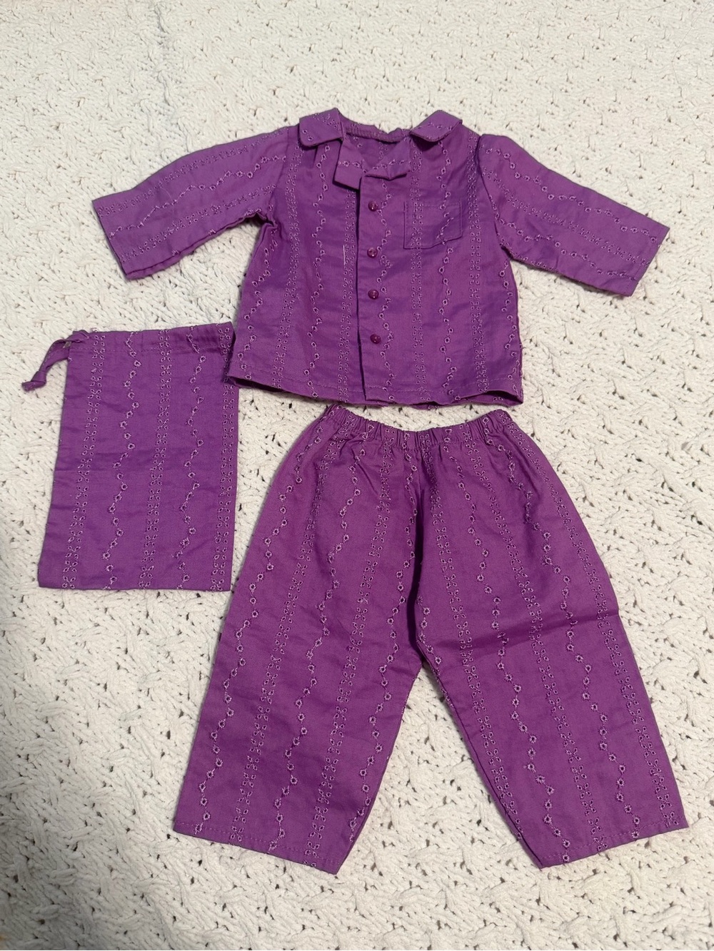 American Girl Purple Eyelet Pajamas